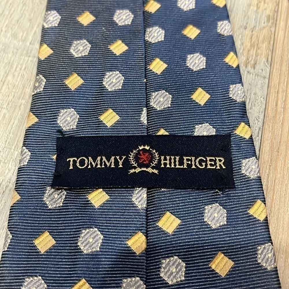 Tommy‎ Hilfiger Men's Blue Cream Geometric DesignW4